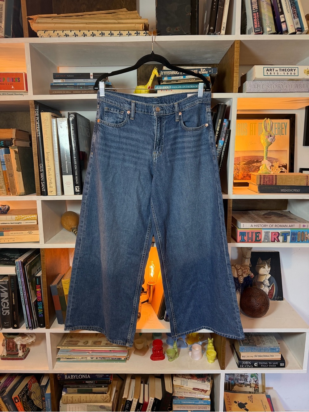 GAP Baggy Mid Rise Ultrasoft Denim Jeans in Light Blue